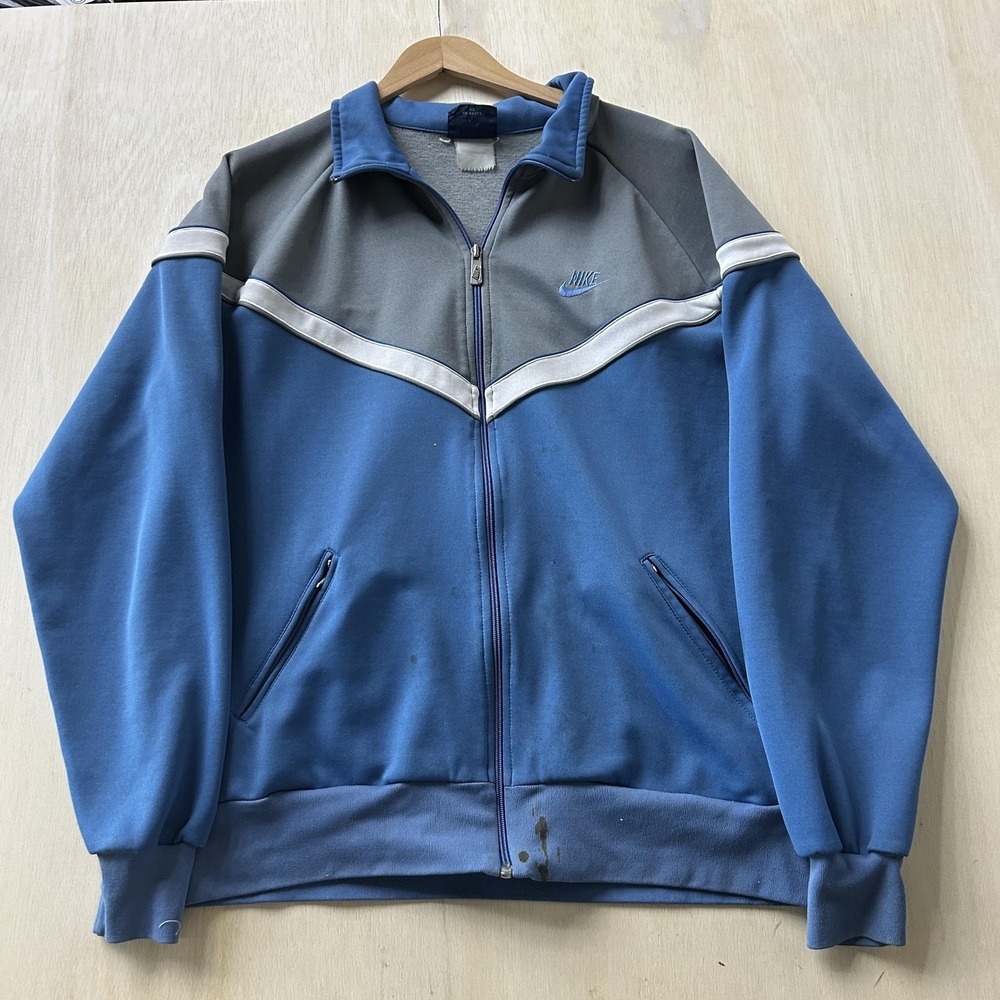 Vintage 90s Nike AeroLoft Mens XL Blue Colorblock Full Zip Athletic Track Jacket